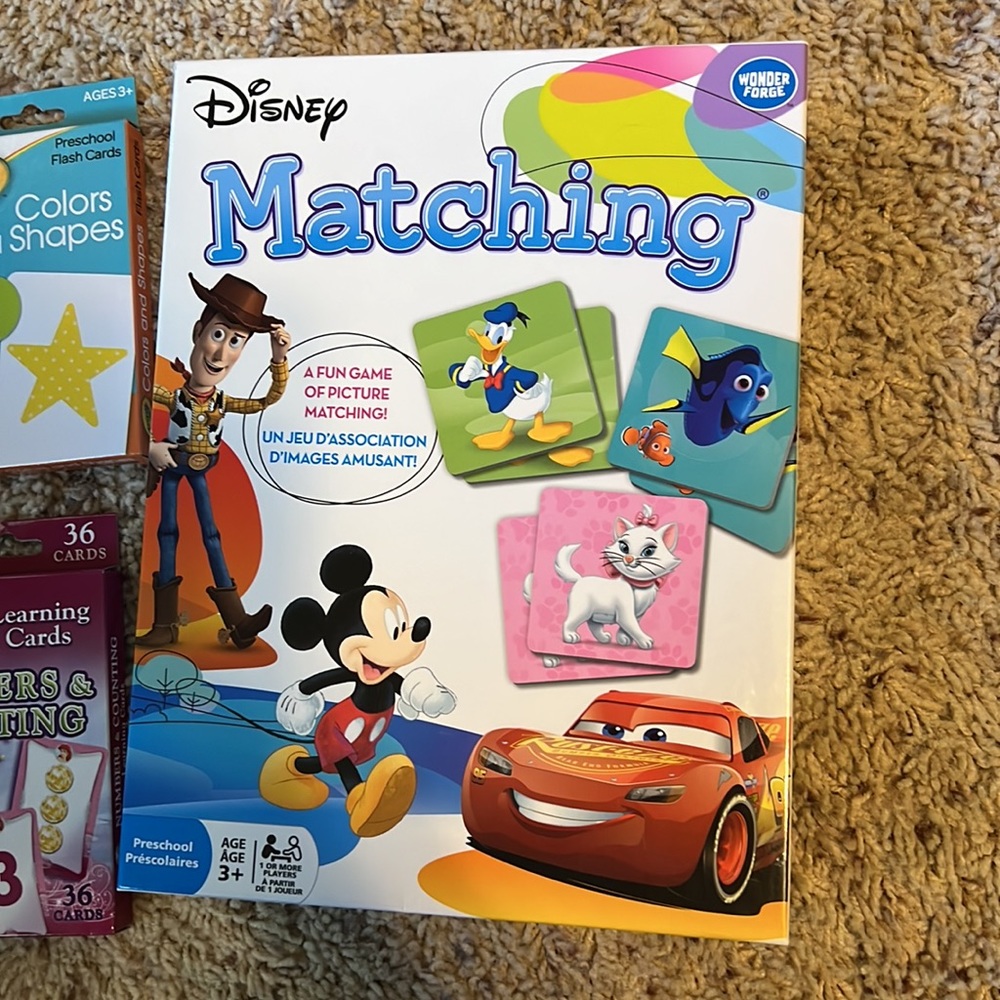 BNWT Disney Matching Game & 3 sets of Preschool Learning Flashcards! - Picture 2 of 5